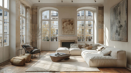 Sleek Scandinavian Decor: Stylish Paris Apartment Living Room Inspiration