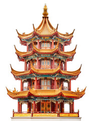 Fototapeta na wymiar Beautiful pagoda tower design full of traditional Chinese or Japanese architectural elements.