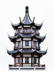 Fototapeta premium Beautiful pagoda tower design full of traditional Chinese or Japanese architectural elements.