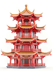 Obraz premium Beautiful pagoda tower design full of traditional Chinese or Japanese architectural elements.