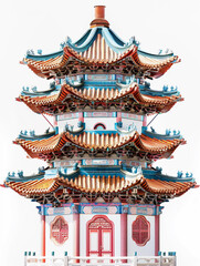 Beautiful pagoda tower design full of traditional Chinese or Japanese architectural elements.