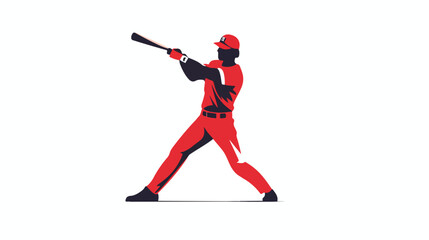 Fototapeta na wymiar Flat design baseball player icon silhouette vector