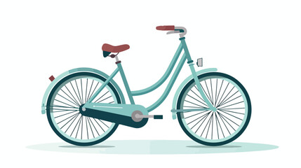 Flat design single bike icon vector illustration fl
