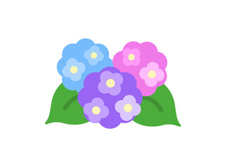 紫陽花の花のアイコンのイラスト