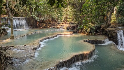 waterfall in the forest Laos © avia