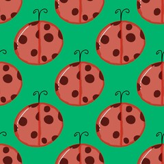 seamless pattern with ladybug