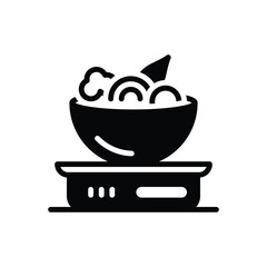 Black solid icon for diet