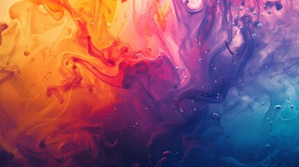 Liquid colors splashing and intertwining, creating a captivating dance of gradients in a visually striking and vibrant composition. - obrazy, fototapety, plakaty