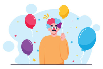 April Fools Flat Illustration Design