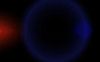 Abstract dark red and blue light tail on black background