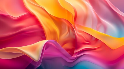 Fluidic motion of vibrant colors forming a gradient wave, the simplicity of the composition enhancing the visual impact of the abstract background.