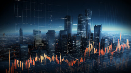 Business graph stock market background