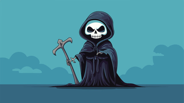 Funny costume of death halloween character vector i