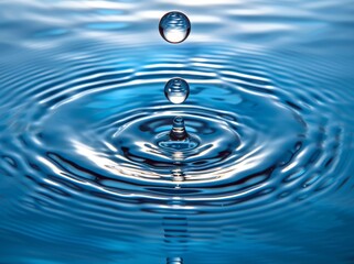 A drop of water is falling into a large body of water