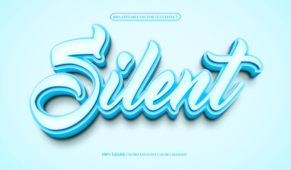 Silent editable premium 3d vector effect