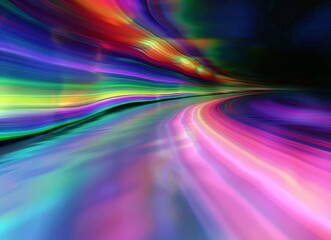 A colorful swirl of light with a rainbow effect