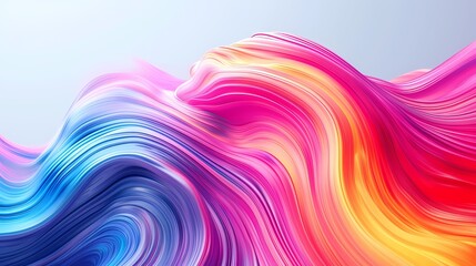 Bold strokes of vibrant color in a fluid motion, creating a dynamic gradient wave that is both energetic and visually striking in its minimalistic simplicity. - obrazy, fototapety, plakaty