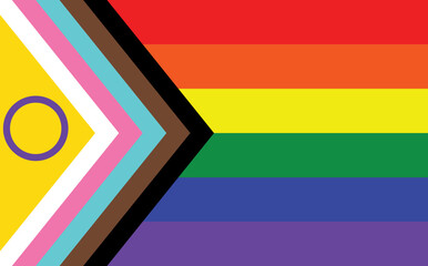 Intersex inclusive pride flag Pride Month LGBTQ Rainbow