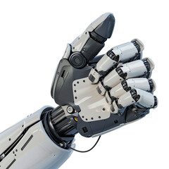 prosthetic arm shows thumbs up isolated on transparent background