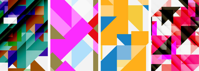 Triangle poster set for wallpaper, business card, cover, poster, banner, brochure, header, website