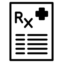 Fototapeta premium Prescription document icon. Medical recipe vector sign.