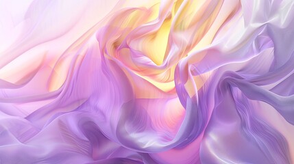 Fototapeta premium abstract fluttering gauze background in light yellow and light purple gradient with glow