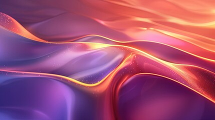 Obraz premium flowing liquid with golden giltter and gradient purple dreamy effect