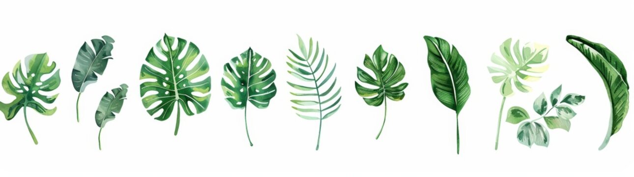 A row of green leaves neatly lined up in a straight formation