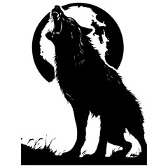 Illustration of a sketch of wolf 