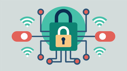 A detailed image of a lock icon on a connected device symbolizing the robust security measures in place for 5G network architectures in the