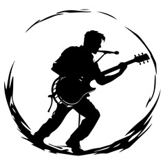 silhouette of a person with a music