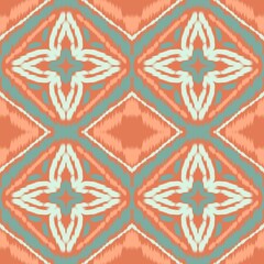 Seamless Ikat ethnic traditional Textile pattern geometric abstract folklore ornament Tribal ethnic...
