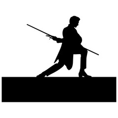 silhouette of a person with a sword