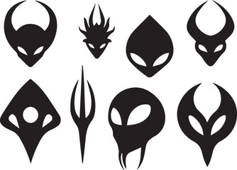 set of black and white icons