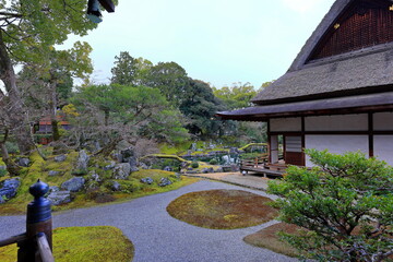 Garden in Daigo-ji Temple a Buddhist temple with 5-story pagoda, at Daigohigashiojicho, Fushimi Ward, Kyoto, Japan