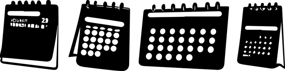 Black and white sketch of calender 