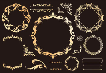 アンティークなフレーム素材セット