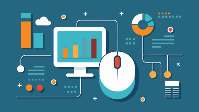 A detailed shot of a computer mouse hovering over a visually appealing data visualization demonstrating the importance of intuitive user