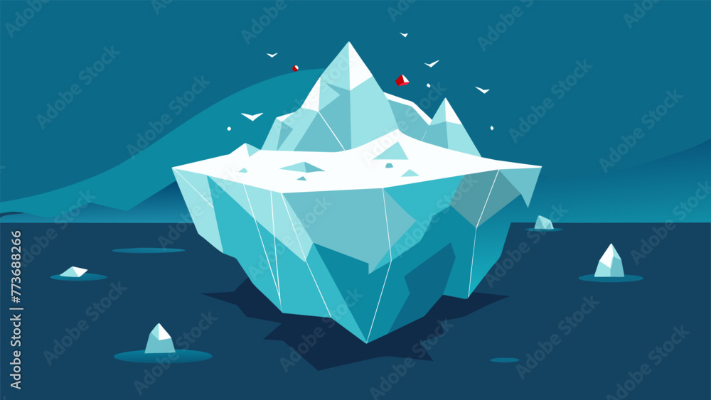 Poster an iceberg with visible scratches and holes on the surface representing the effect of biases on our 