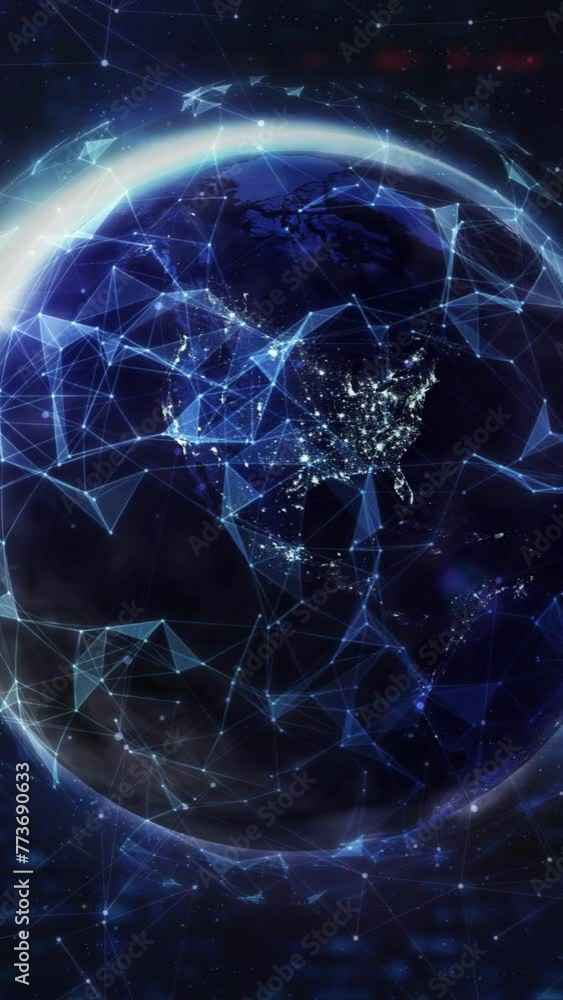 Poster a planet shrouded in a web of connections and data.