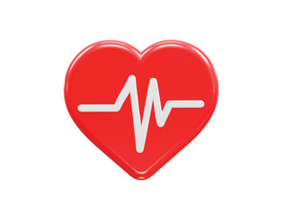 Heart icon 3d illustration rendering