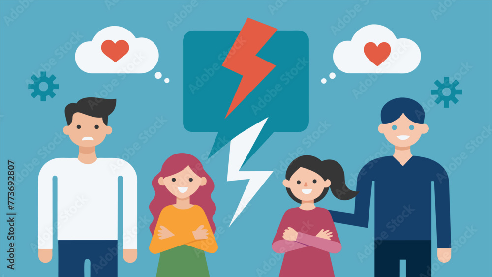Poster a beforeandafter graphic showing the negative effects of unresolved conflicts within a family such a
