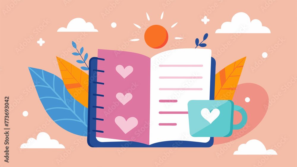 Poster a journal filled with positive affirmations and selfreflection prompts representing the power of sel