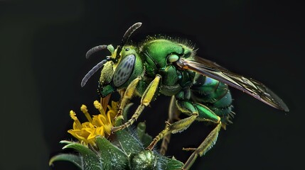 Green Metallic Sweat Bee: Fascinating Insect from the Gapostemon Genus