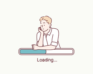 Error page loading. Hand drawn style vector design illustrations.