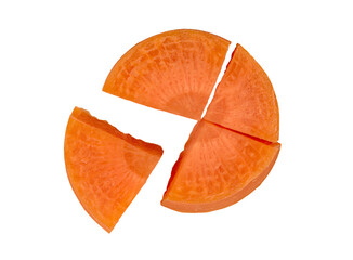 sliced carrot isolated