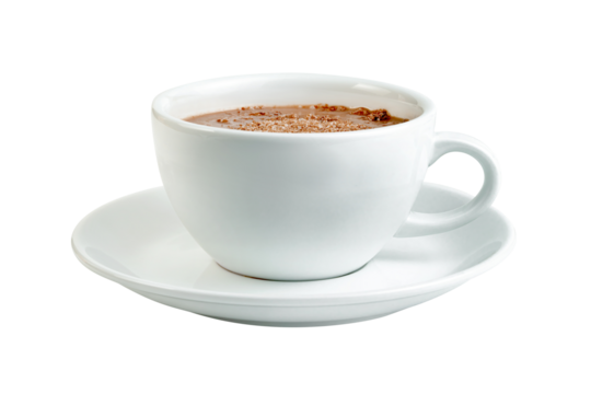 hot chocolate with coffee cup  isolated