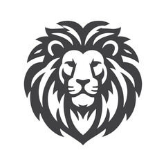 Lion Head Logo Monochrome Design