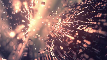 Obraz premium Abstract Digital Network with Words and Symbols 