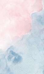 watercolor background with pink and blue